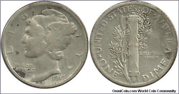 USA 10 Cents 1917