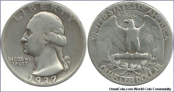 USA ¼ Dollar 1937D