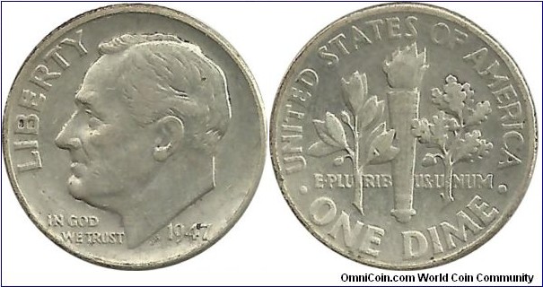 USA 10 Cents 1947