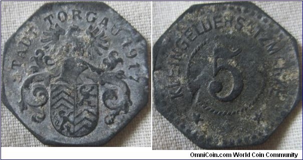 Torgau 5 pfennig, Octagon shaped