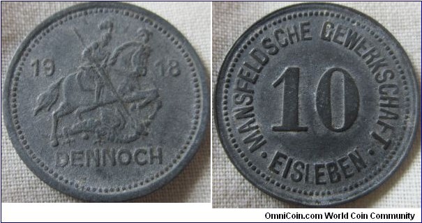1918 Eisleben 10 pfennig