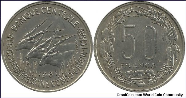 CentralAfricanStates 50 Francs 1961