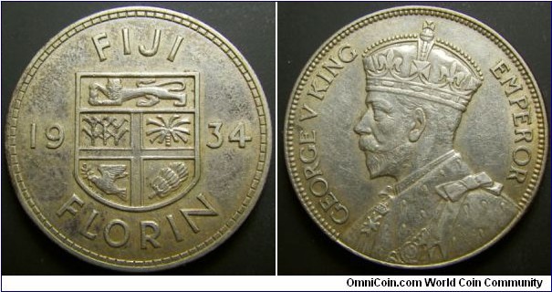 Fiji 1934 1 florin. 