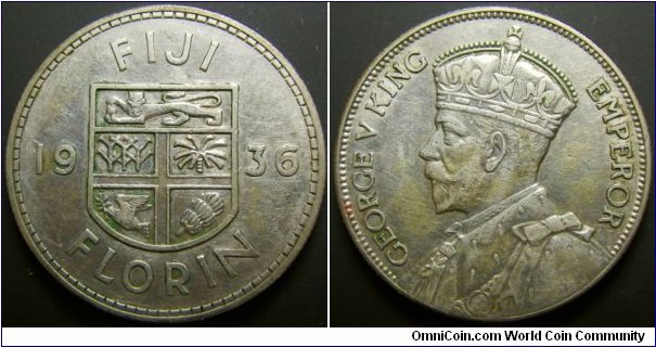 Fiji 1936 1 florin. 