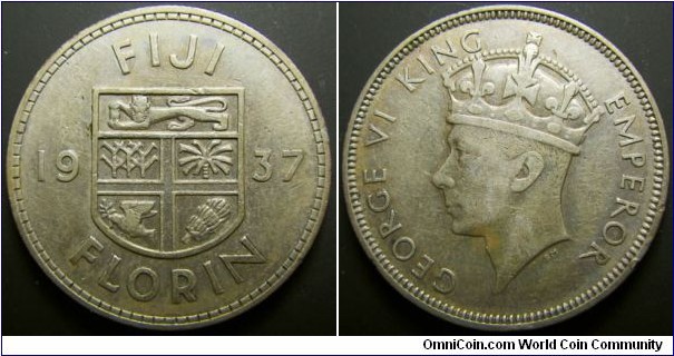 Fiji 1937 1 florin. 