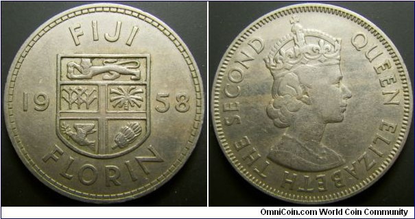 Fiji 1958 1 florin. 