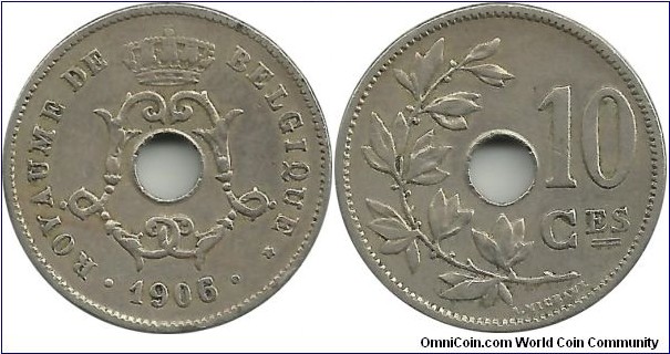 Belgium 10 Centimes 1906-Fr