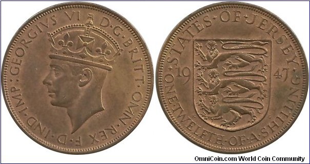 Jersey 1/12 Shilling 1947