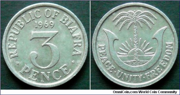 Biafra 3 pence.
1969