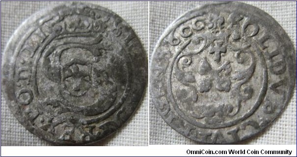 a 1600 Riga solidus in a decent grade.