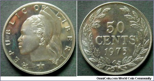 Liberia 50 cents.
1975