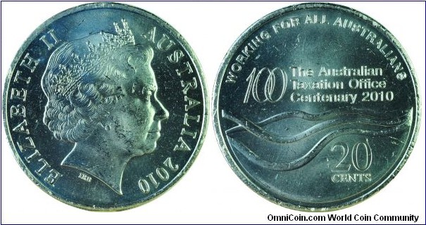 Australia20Cents-100yrs.TaxationOffice-km1513-2010