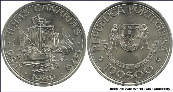 Portugal 100 Escudos 1989-Ilhas Canarias