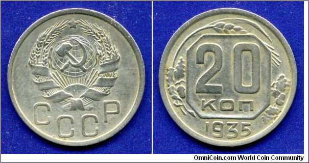 20 kopeeks.
USSR.


Cu-Ni.