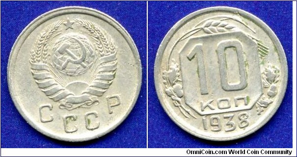 10 kopeeks.
USSR.


Cu-Ni.