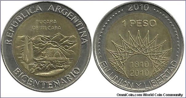 Argentina 1 Peso 2010-Bicentennary of Republic