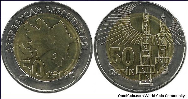 Azerbaijan 50 Qepik ND(2006)
