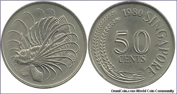 Singapore 50 Cents 1980