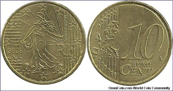 France 10 Eurocent 2009