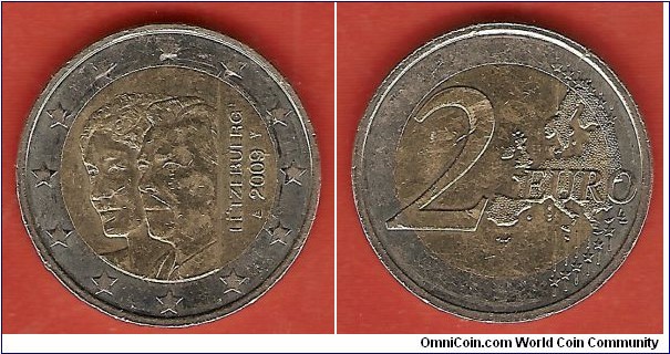 Bimetallic coin, issued to commemorate the 90th Anniversary of the Accession of Grandduchess Charlotte.