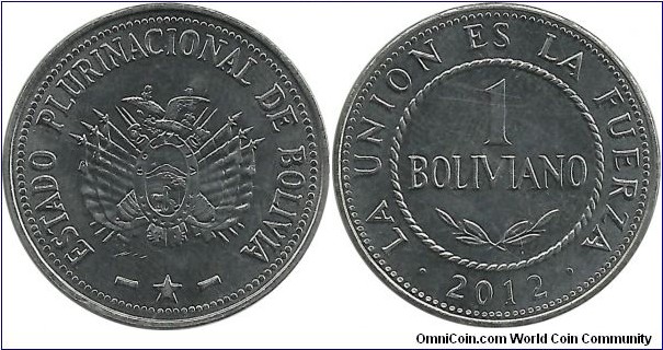 Bolivia 1 Boliviano 2012