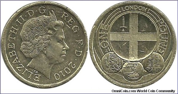 UKingdom 1 Pound 2010-London reverse