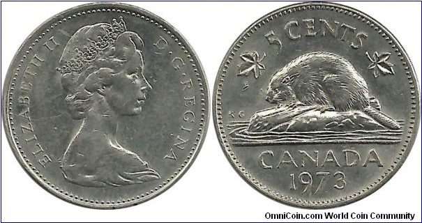 Canada 5 Cents 1973