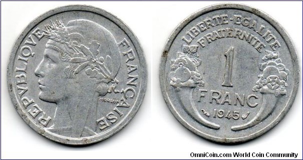 1 France, 1945, Beaumont mint