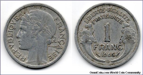 1 France, 1946, Beaumont mint