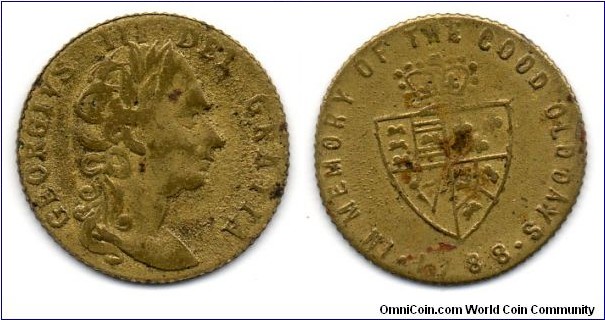 King George III Spade Half Guina Gaming token