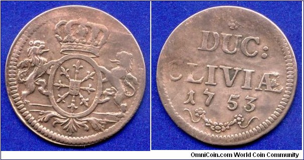 1 duit.
Preussen-Cleve.
Friedrich Der Grosse (1740-1786).


Cu.