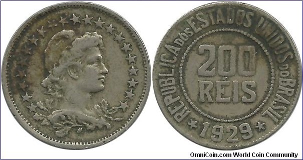 Brasil 200 Reis 1929