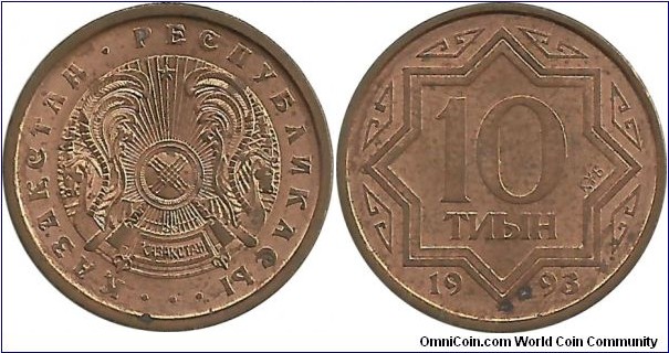 Kazakhstan 10 Tiyin 1993-red