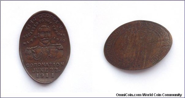 KGV Coronation Elongated Cent