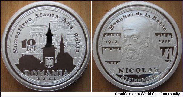 10 Lei - Nicolae Steinhardt - 31.1 g Ag .999 Proof - mintage 500 pcs only