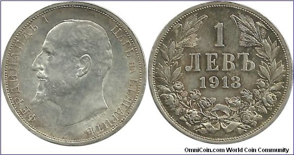 Bulgaria-Kingdom 1 Lev 1913
