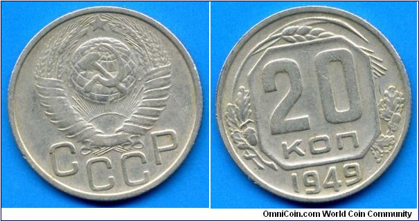 20 копеек.
USSR.


Cu-Ni.