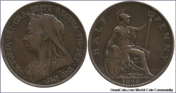 GreatBritain ½ Penny 1895