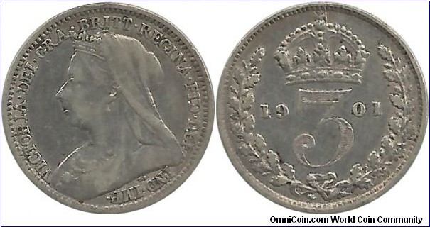 GreatBritain 3 Pence 1901