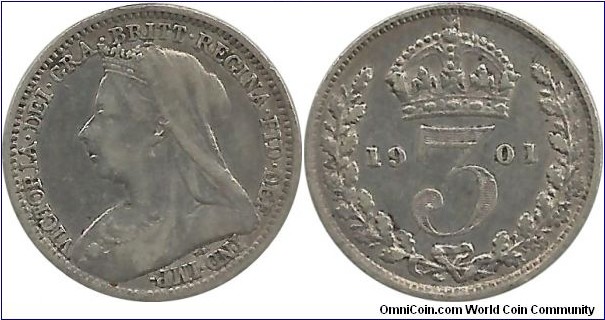 GreatBritain 3 Pence 1901