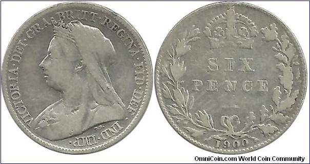 GreatBritain 6 Pence 1900