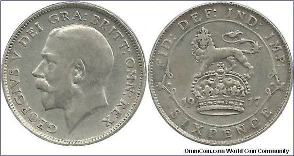 GreatBritain 6 Pence 1917
