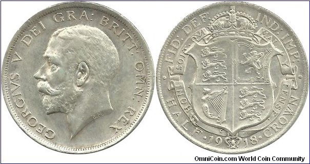 GreatBritain ½ Crown 1918