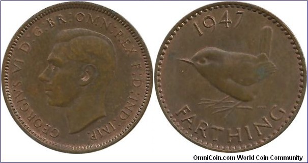 GreatBritain Farthing 1947