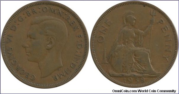 GreatBritain 1 Penny 1938