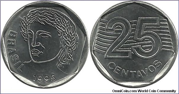 Brazil  25 Centavos 1995