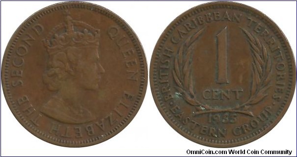 BritishCaribbean Territories 1 Cent 1955