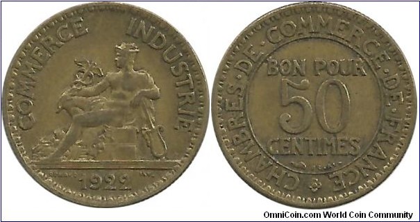 France 50 Centimes 1922