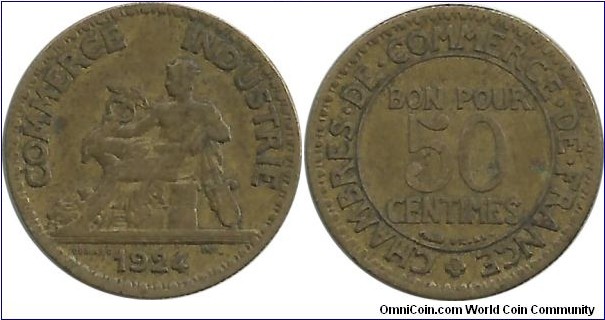 France 50 Centimes 1924