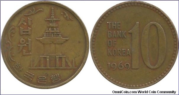 Korea-South 10 Won 1969